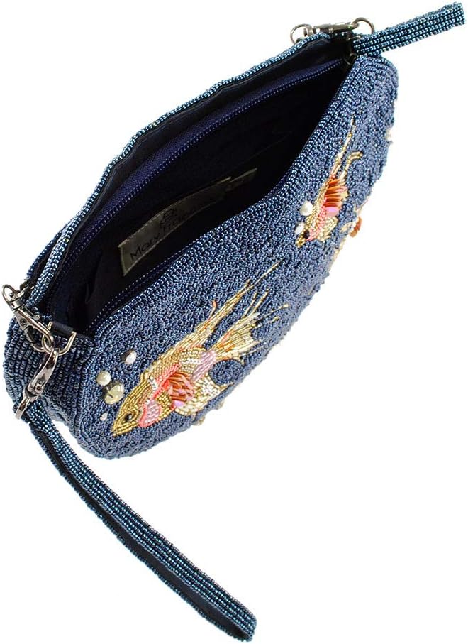 Mary Frances No Filter Goldfish Bowl Beaded Crossbody Handbag, Blue