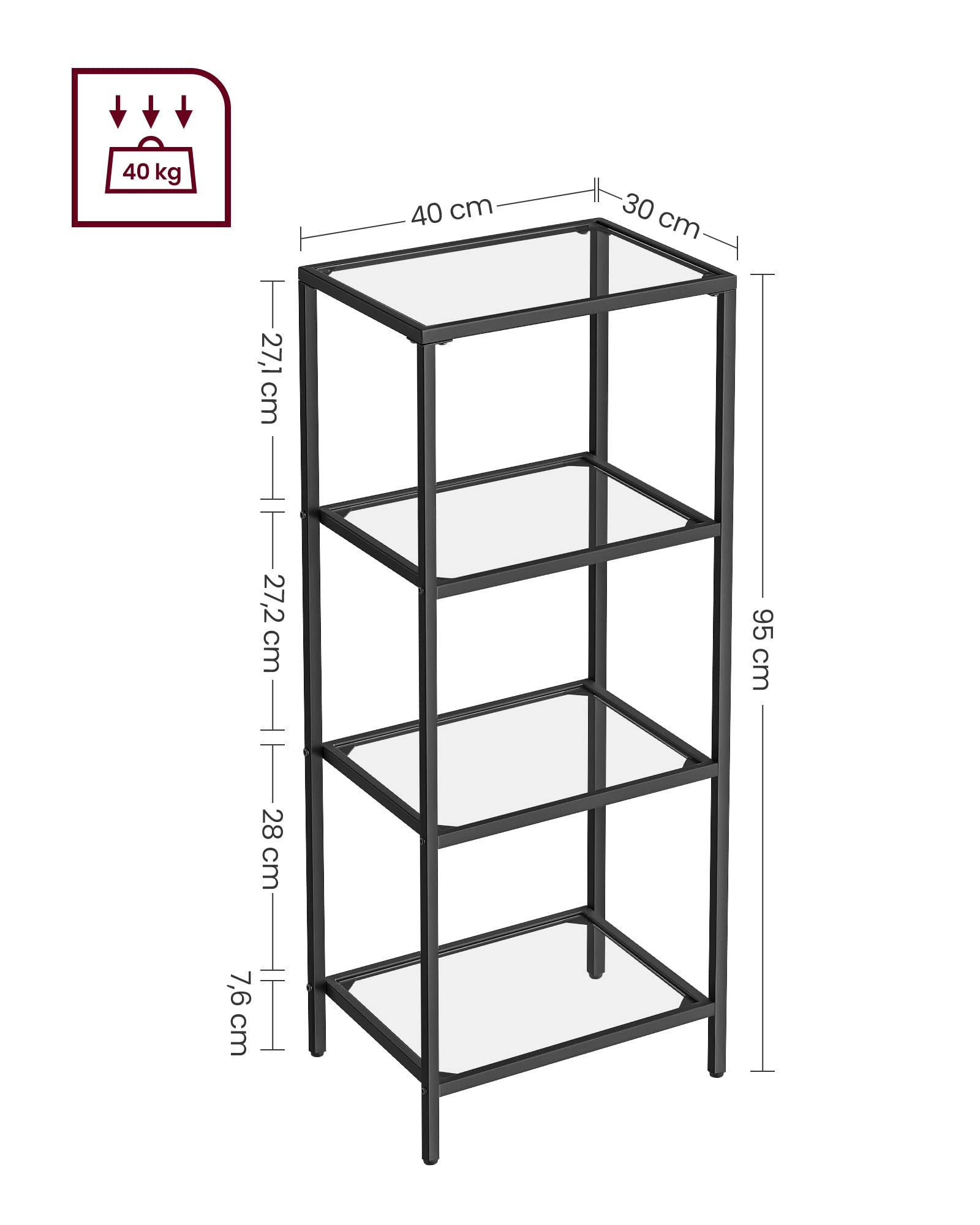 Étagère De Rangement Pour Salle De Bain, Étagère En Bambou À 4 Niveaux