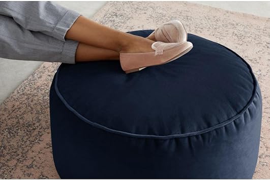 ReHome Rantos Puff Blue | Round | Comfortable | Living Room Puff Sofa