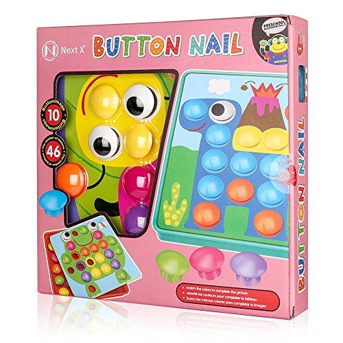 NextX Button Art Toy Color Matching Mosaic Pegboard Early Learning Educational Preschool Games for Kids’ Motor Skills - Thumbnail 5
