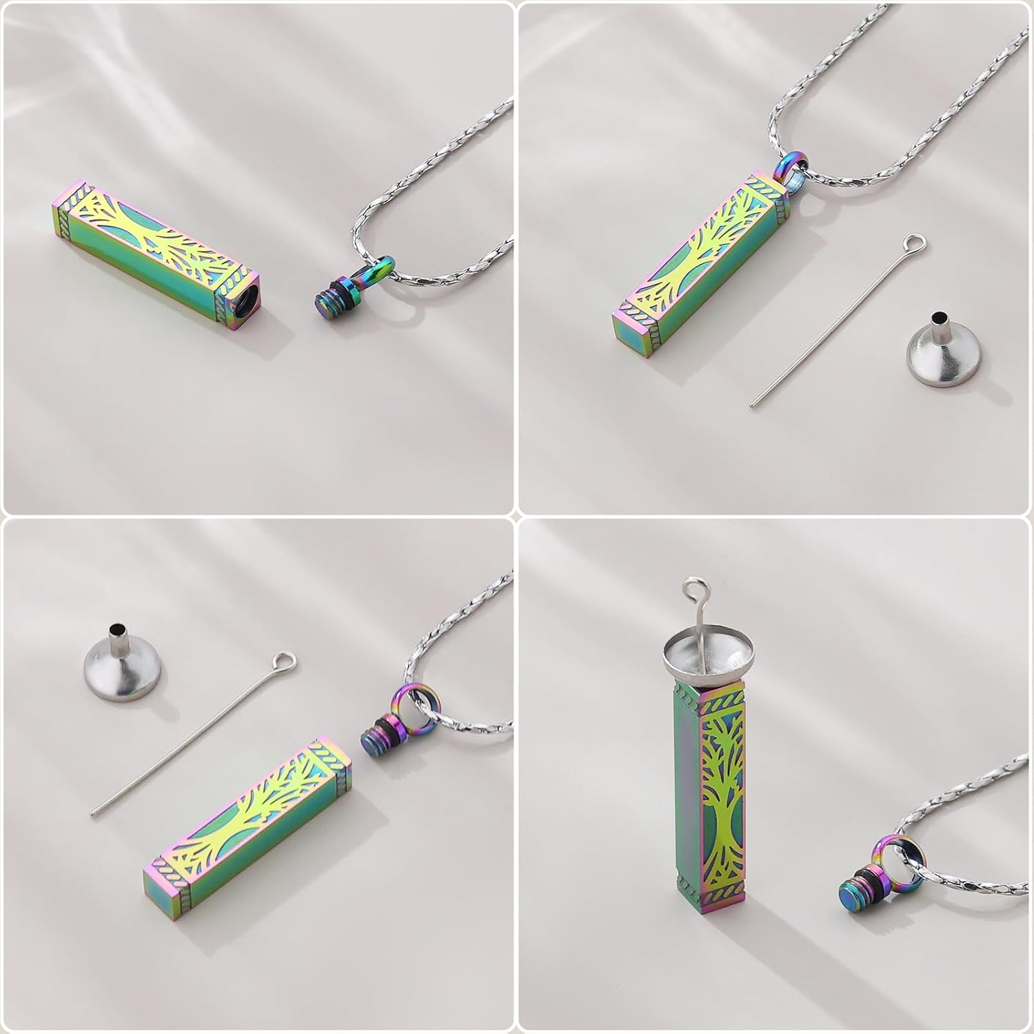 Tree of Life Urn Necklace For Ashes Memorial Bar Cremation Jewelry with Keepsake Urn Memorial Ash Jewelry For Women Men - Image 6