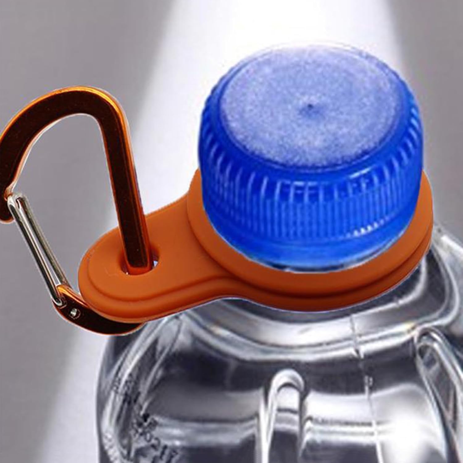 6 fibbie per bottiglie d'acqua in silicone con clip a moschettone, portatili, sicure per bottiglie, bottiglia d'acqua, anelli da appendere, fibbia portatile, escursionismo, campeggio, bottiglia