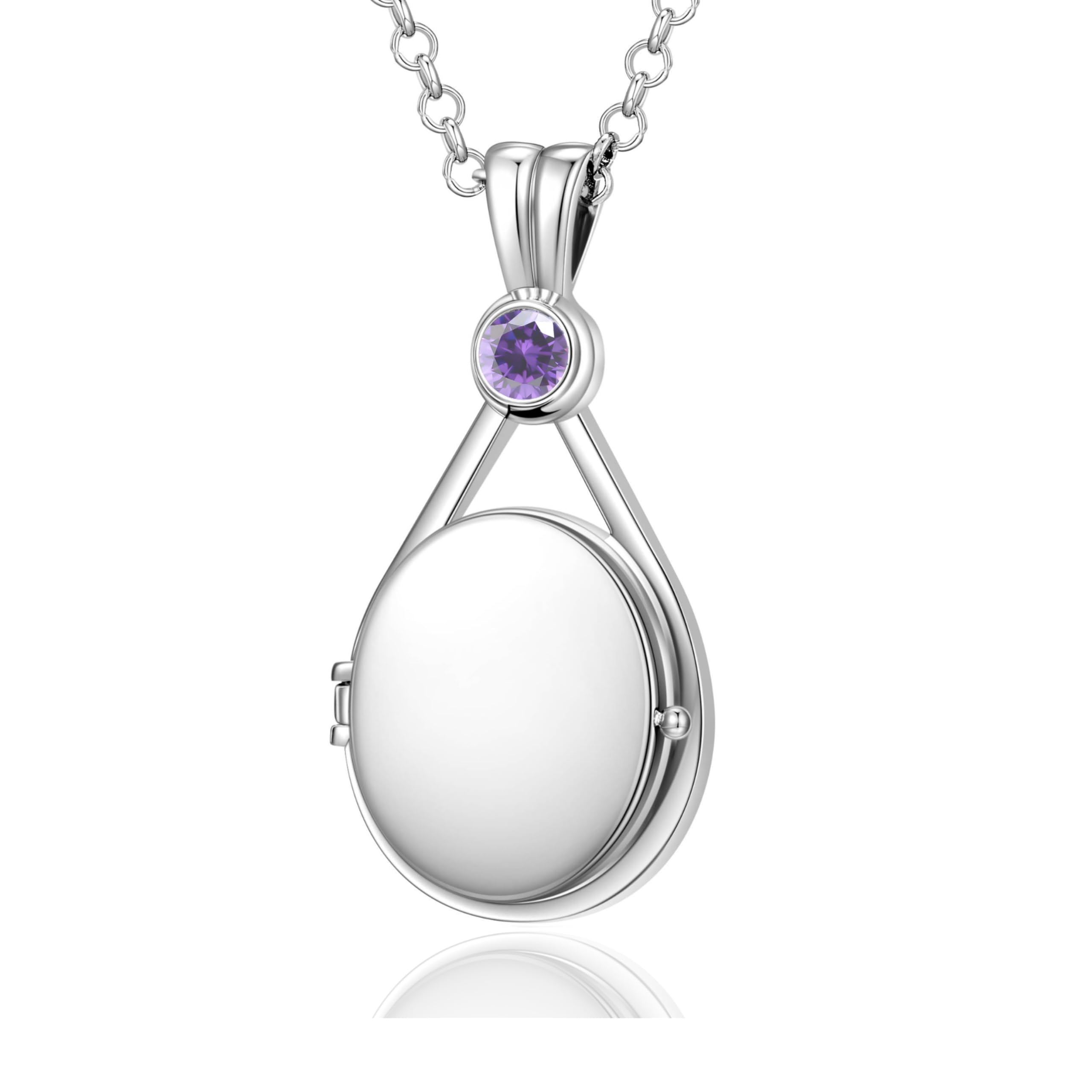 H2O Soudainement sirène avec platine plaqué 5A zirconium h2o Médaillon personnalisé Amulette pour photos Cadeau pour femme