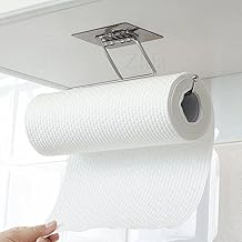 2pcs Stainless Steel Self Adhesive Napkin Ring Wall Mount Towel Hanging Holder with Magic Adhesive Pad Kitchen Paper Roll Holder Suitable for Kitchen,Bathroom,Toilet Accessories