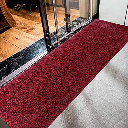 Image of Pvc Cushion Rectangular Foot Mat Dirt Rub Off Thick Mesh Main Entrance Doormat With Anti-Slip Rubber Backing For Home, Bedroom, Bathroom (2 X 10, Maroon)