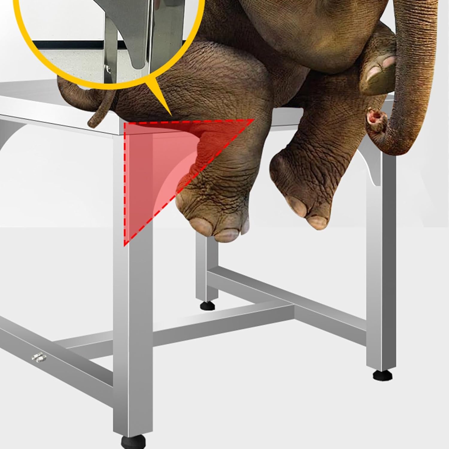Open Workbenches Stainless Steel Work Table Heavy Duty Prep Table Enlarged Table Tops Triangular Supports Working Table with Adjustable Feet(80x60x80cm/31.5x23.6x31.5)
