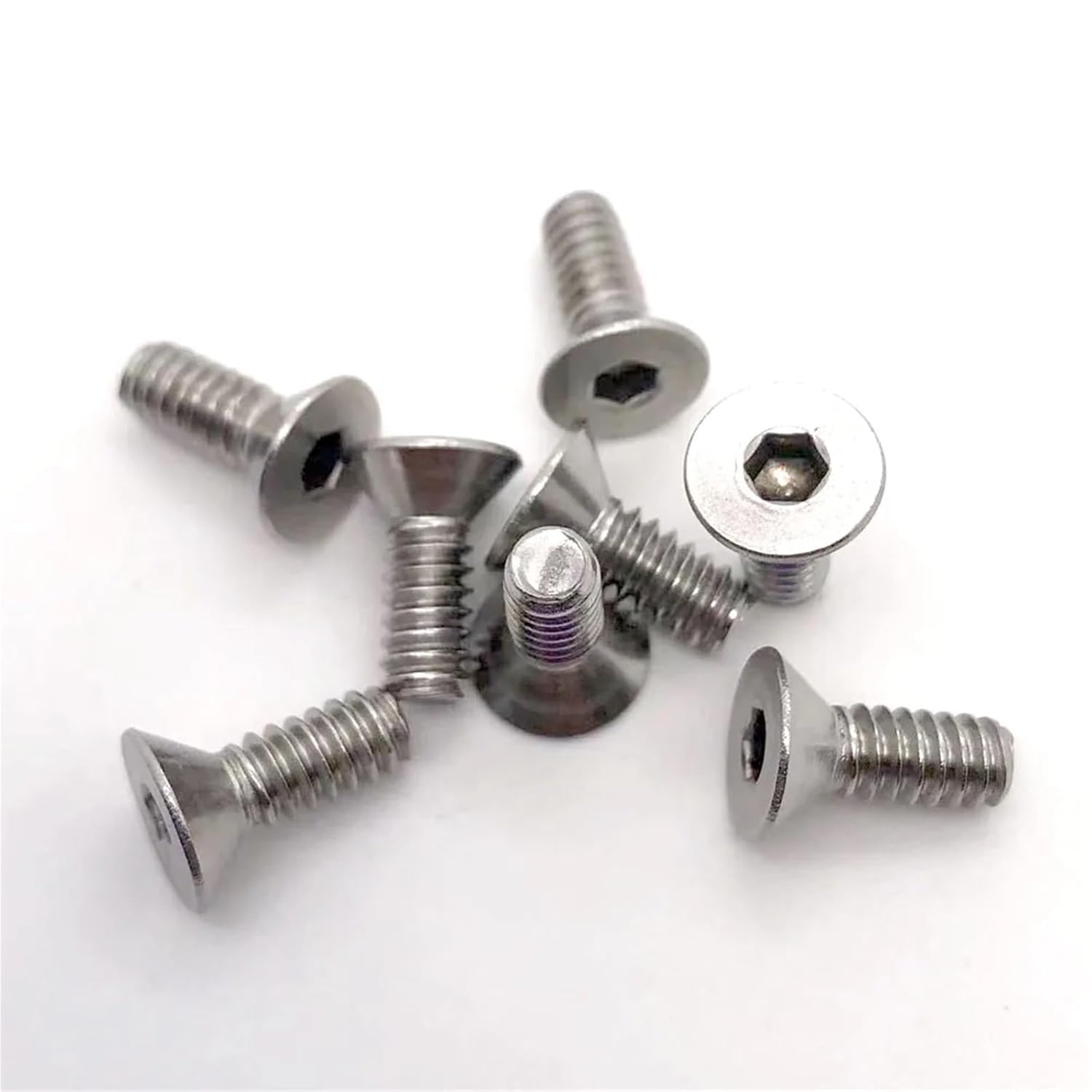 UNC 2#-56 4#-40 6#-32 8#-32 10#-24 10#-32 UNF US Thread 304 Stainless Steel Hex Hexagon Socket Flat Countersunk Head Bolt Screw(1-3/4",10pcs UNF 10-32)