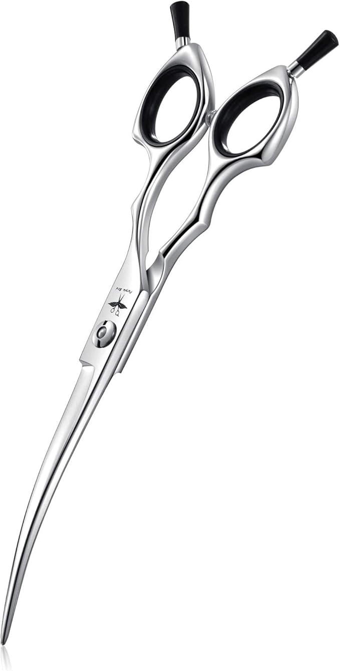 PURPLEBIRD 6.5 Inch Downward Curved Dog Grooming Scissors Pet Cutting Shears