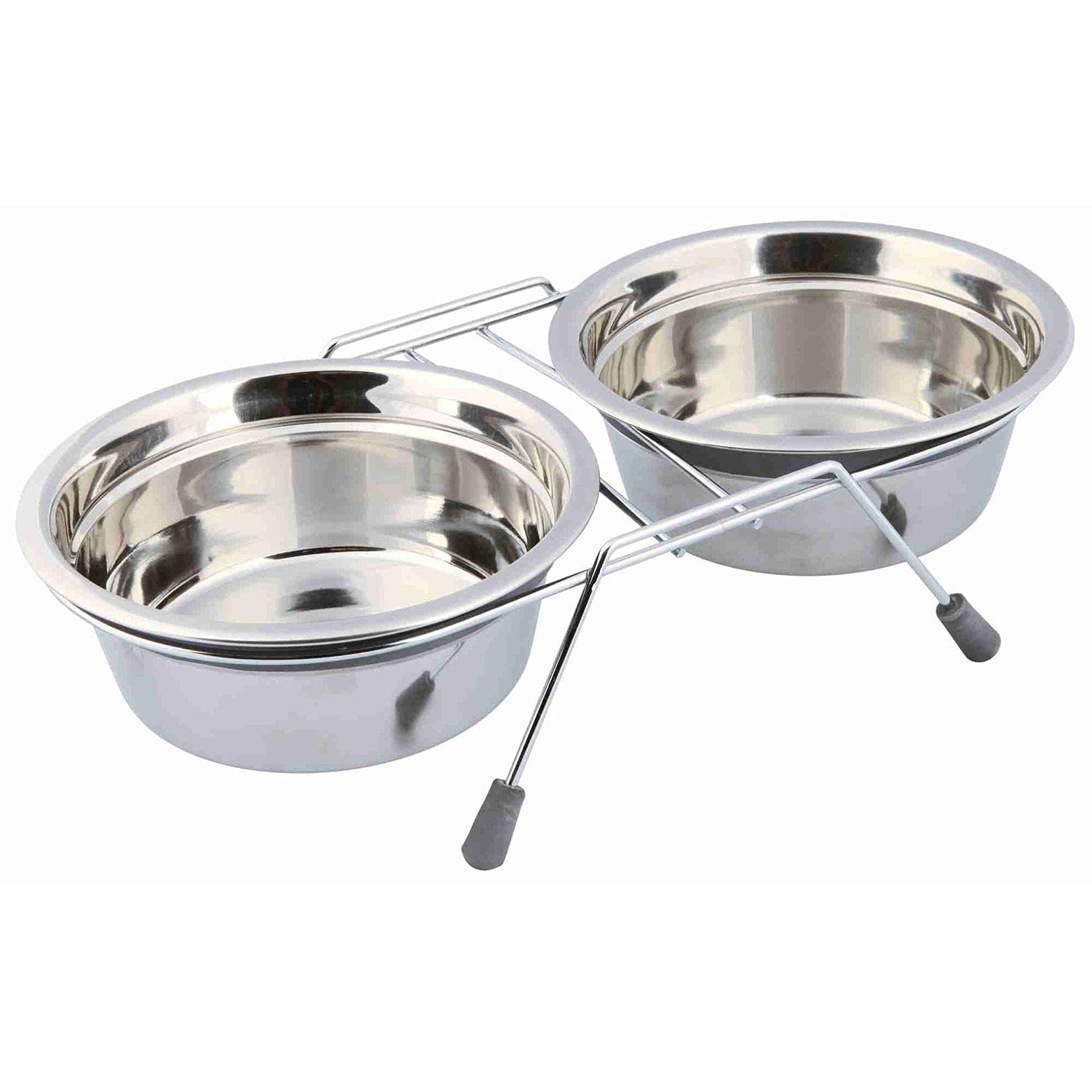 Trixie Eat on Feet Two Anti-Rattle Bowl Set for Dog, 0.9 Litre, Pack of 6