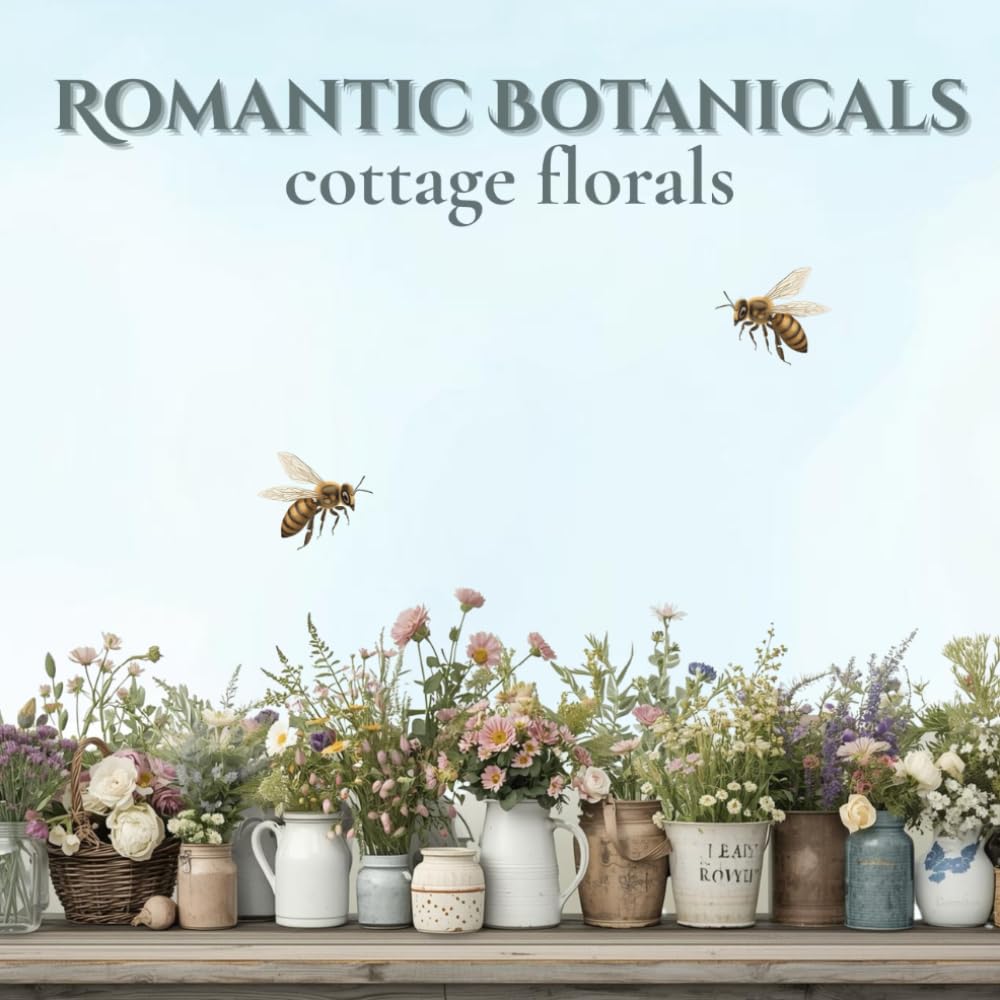 Romantic Botanicals Cottage Arrangements: A Calm and Elegant Nature-Themed Coloring Series for Stress Relief and Relaxation