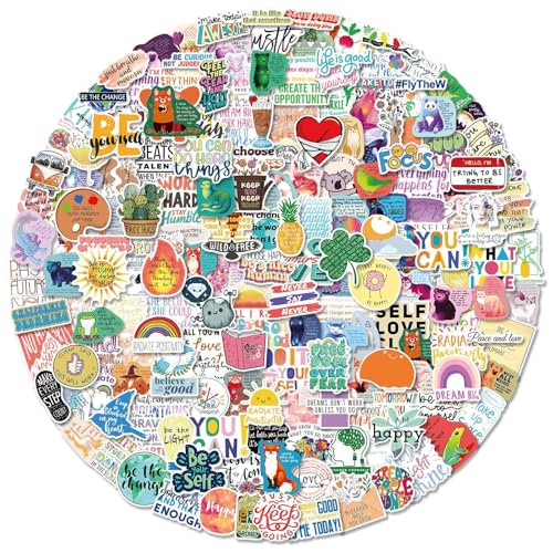 200 adesivi motivanti per citazioni – Parole di ispirazione positive per tavole di visione, planner e altro ancora, decalcomanie per adolescenti, adulti, insegnanti, ideali per bottiglie d'acqua,