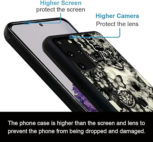 Miniatura 4 de Funda compatible con Samsung Galaxy S20 FE, diseño de calavera de encaje gótico victoriano, acrílico duro y TPU anti-caída antideslizante funda