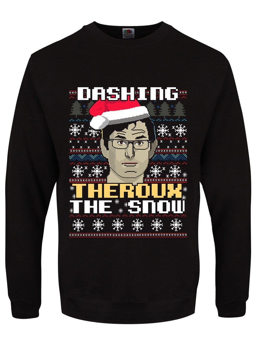 Grindstore Men's Black Dashing Theroux The Snow Christmas Sweater