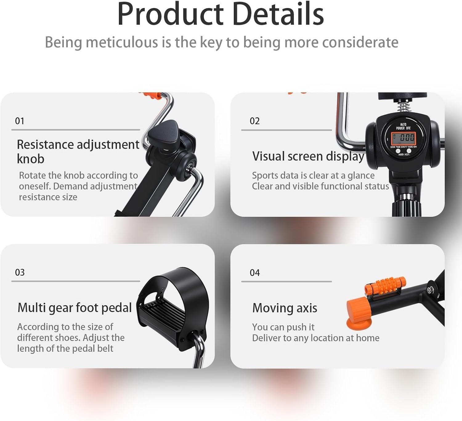 X&Z-XAOY Home Pedal Cyclette per Tutto Il Corpo Pedalatore Pedalatore per Mani Braccia Gambe E Ginocchia Attrezzatura Fitness Regolabile per Anziani, Anziani