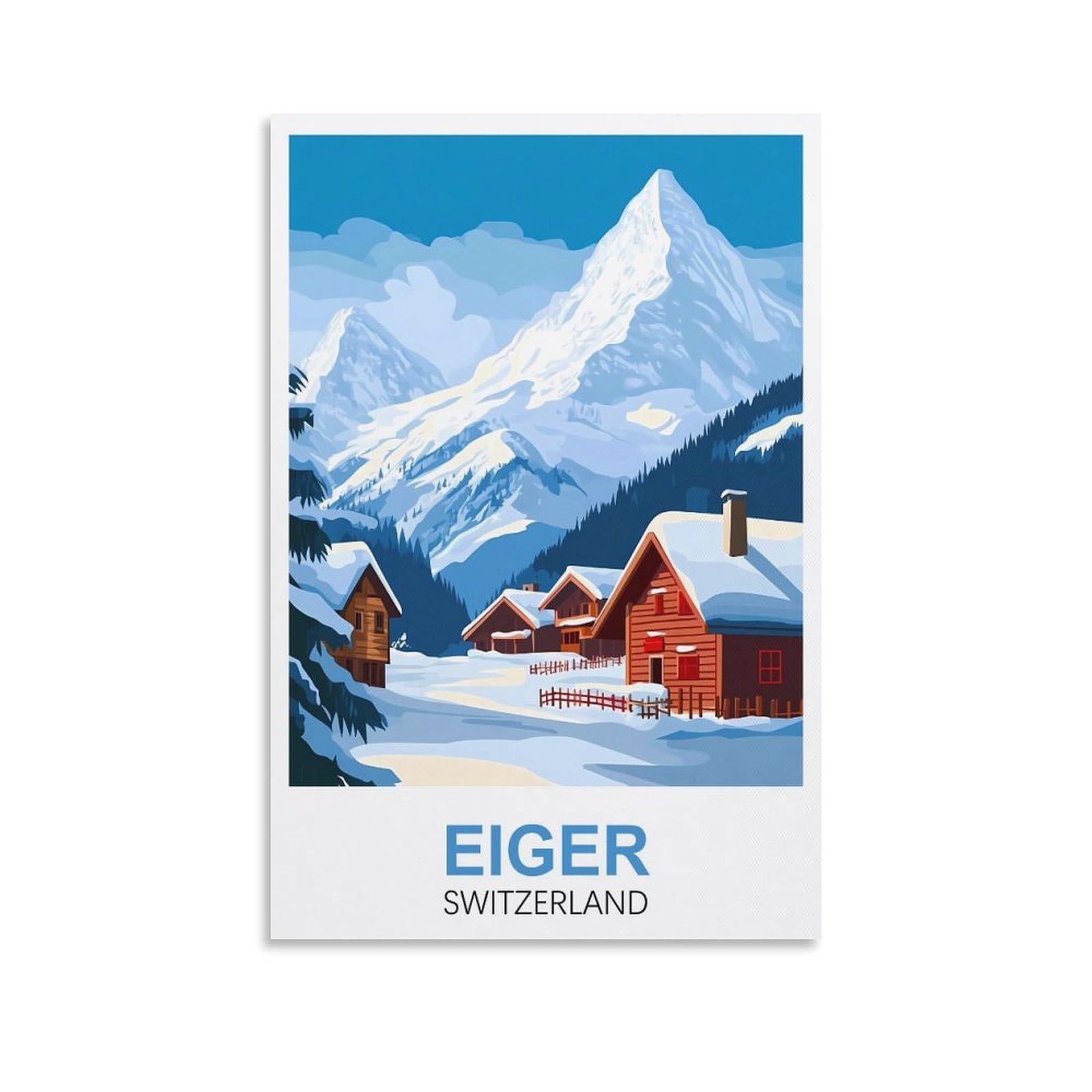 EZMLFA 5D DIY Diamond Painting Kit,Eiger Switzerland Diamond Art Kits for Beginner,Gem Art Kits Round Drill for Home Wall Decor Gifts 40x50cm