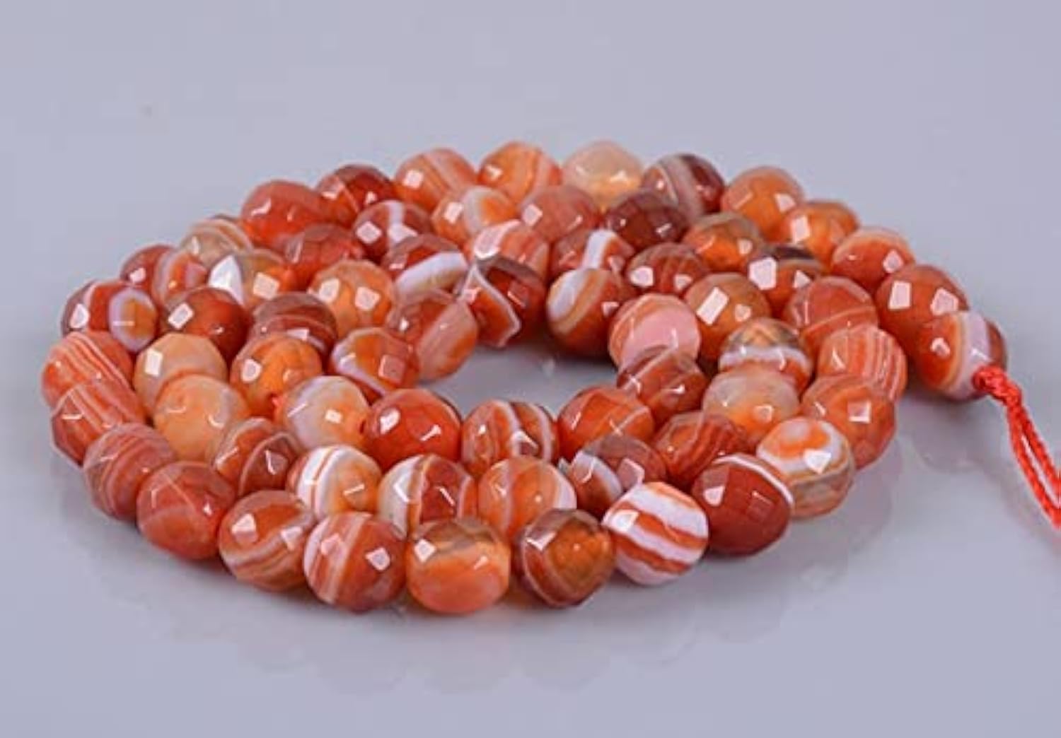 Perles agate rouge facettée 6mm de qualité supérieure LKBEADS 6MM269 pour joaillerie artisanale