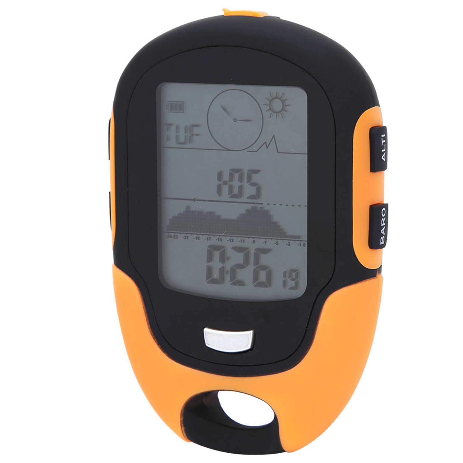 BuyWeek Altimetro, barometro multifunzione con bussola, termometro, igrometro, previsioni meteo, orologio, data, torcia a LED, sveglia, impermeabile IPX4