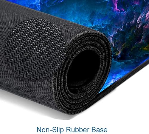 Vista 4 de Alfombrilla de mouse para juegos, base de goma antideslizante grande, alfombrilla para mouse y teclado, alfombrilla de escritorio con bordes 15