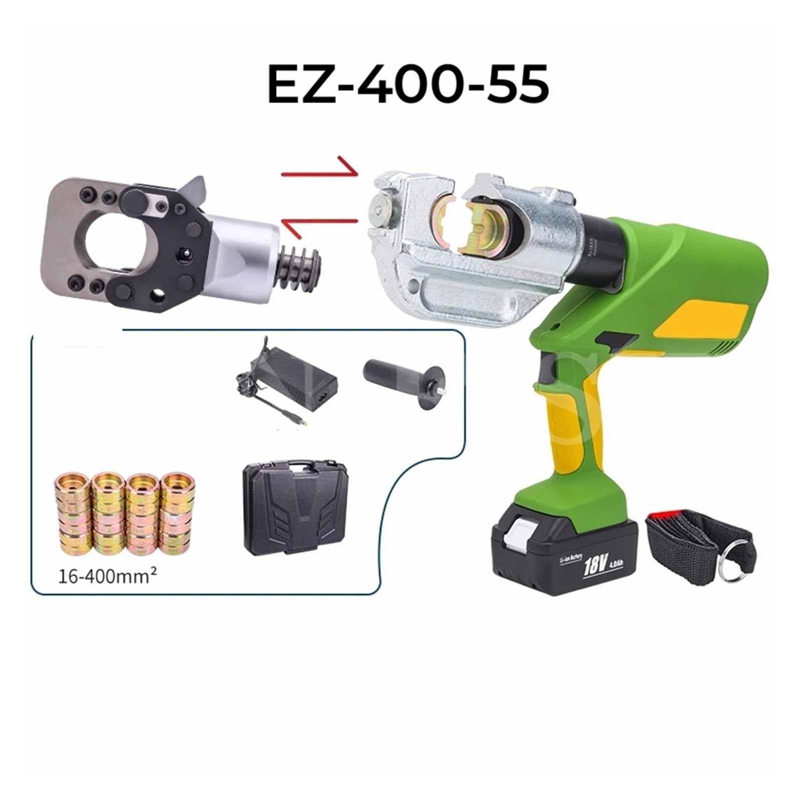 Ulepszone elektryczne szczypce hydrauliczne, ładowanie EZ-300 szczypce do drutu litowego, szczypce do zaciskania końcówek EZ-400 do lin stalowych(EZ-400-55)