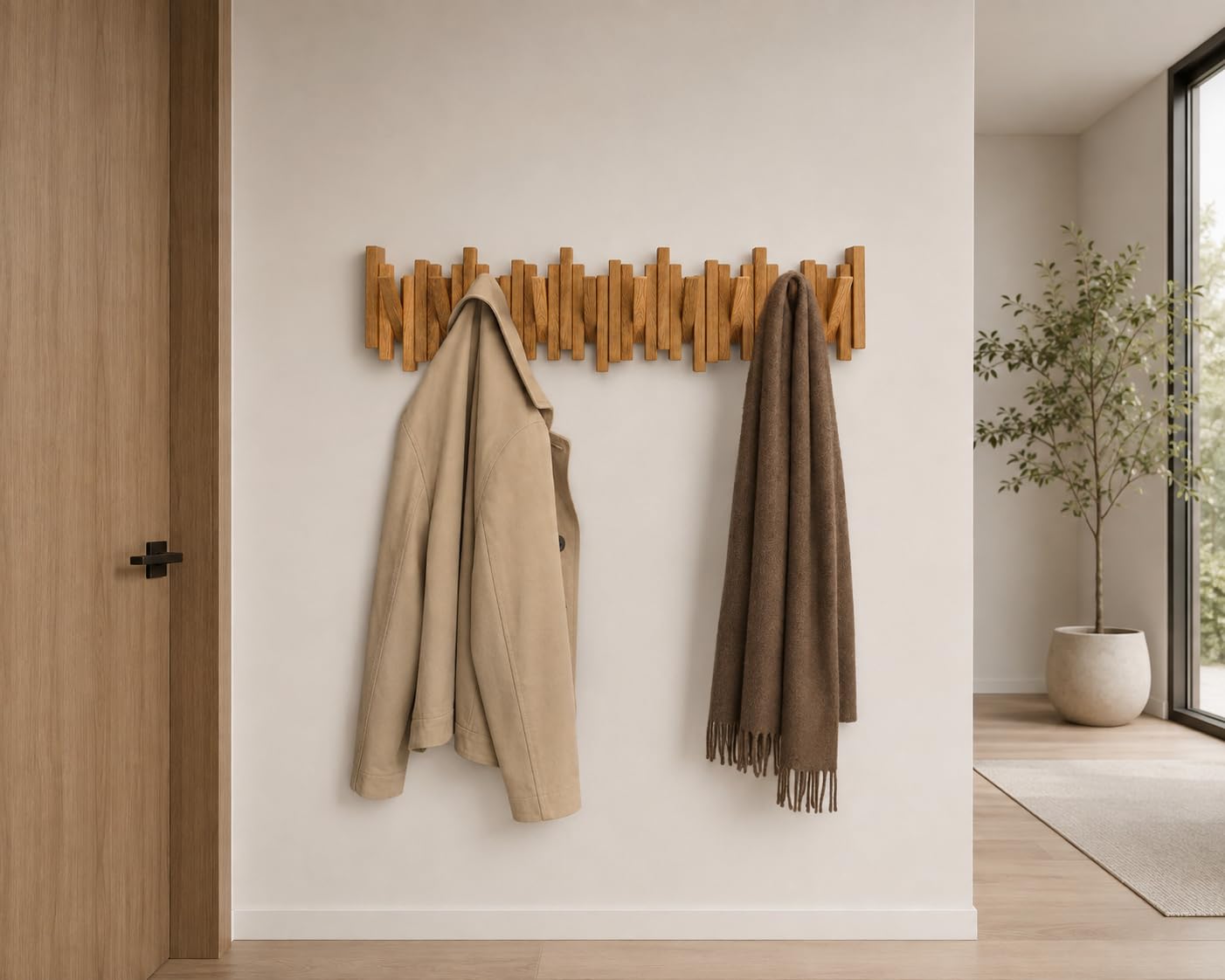WECO Appendiabiti da parete (laccata trasparente, 83 cm, 10 ganci)