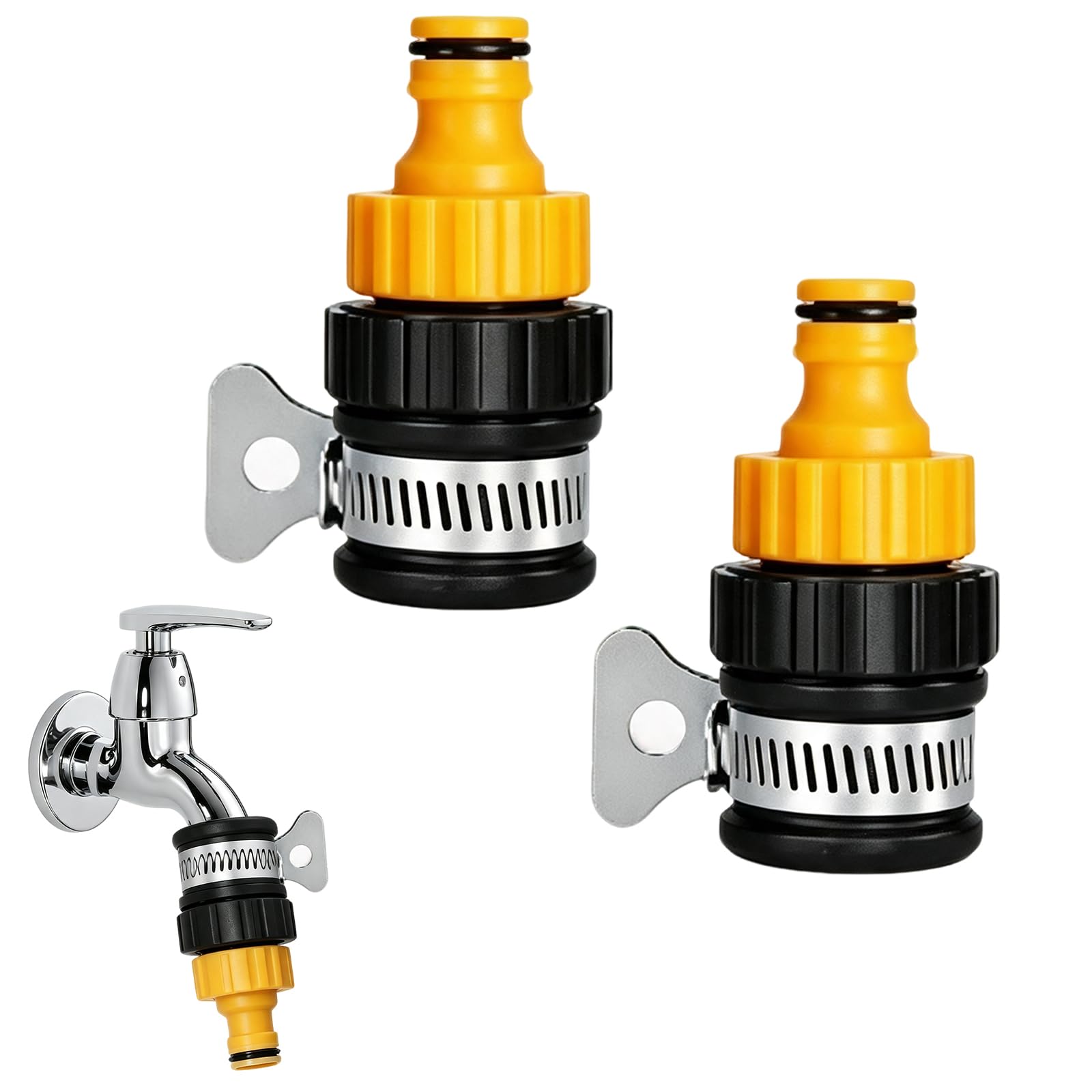 2PCS Mixer Tap Hose Couplings, Universal Tap Connectors for Garden Hoses