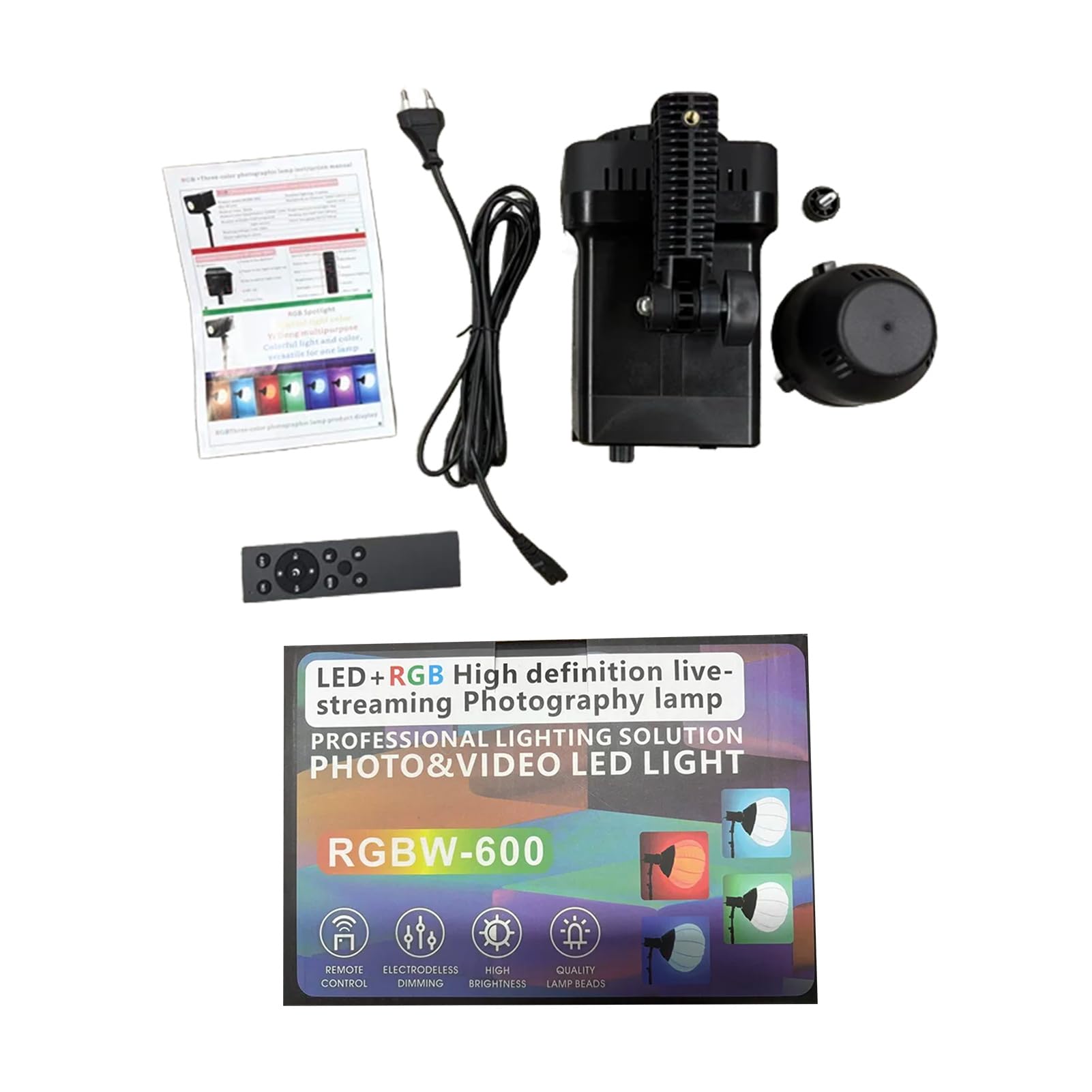 Asixxsix Wideo LED, Dwukolorowe światło Wypełniające COB LED o Mocy 100 W, z Pilotem i Abażurem, Wszechstronna Barwa RGB 2700–6500 K, do Nagrywania Wideo W Fotografii Studyjnej
