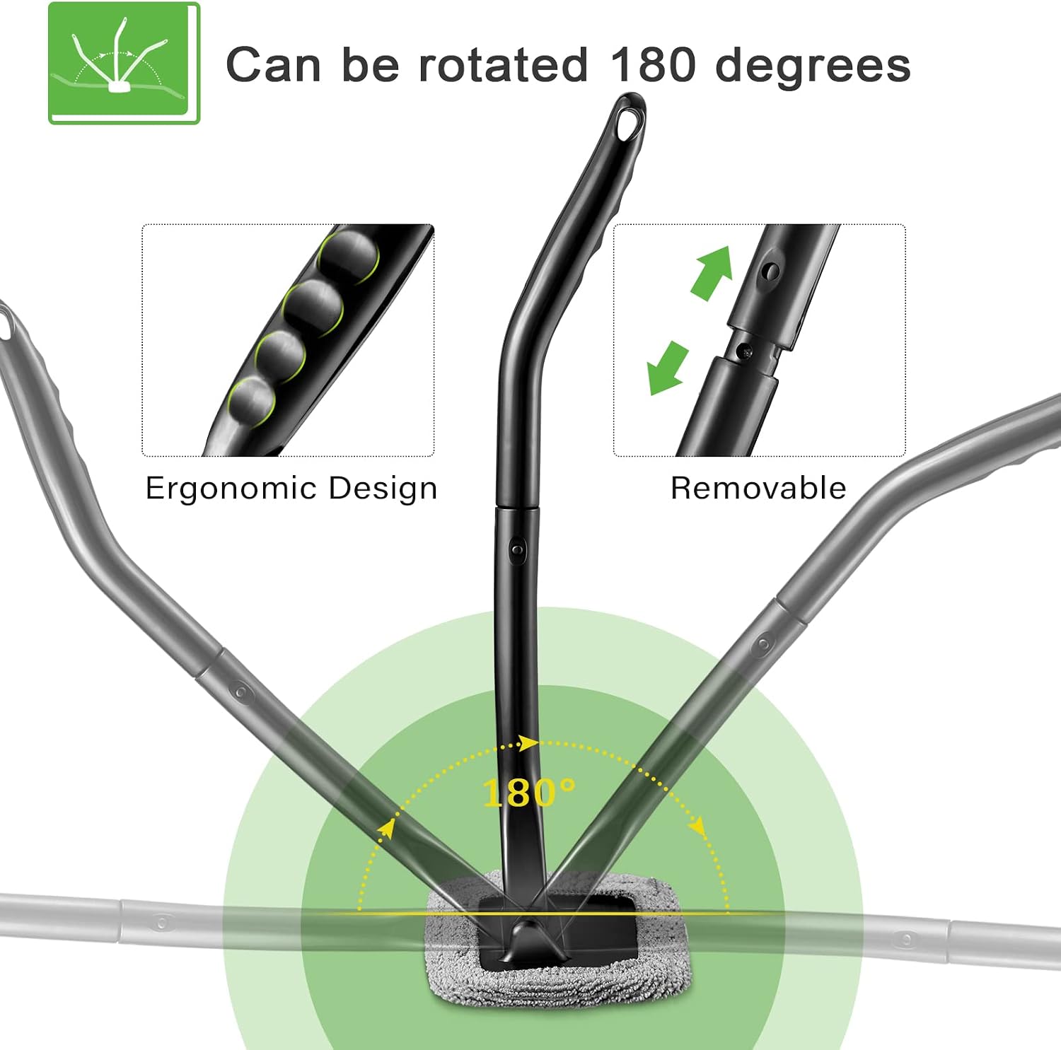 Frienda 2 Set Windshield Cleaner Tool Inside Car, Gray, Yellow image 3