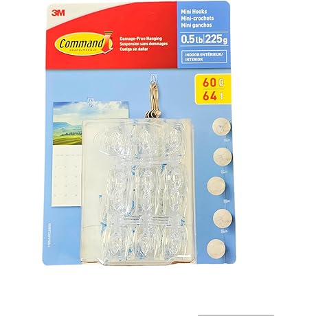 Mini Command Hooks: Crystal Clear, Muscle-Bound Hanging