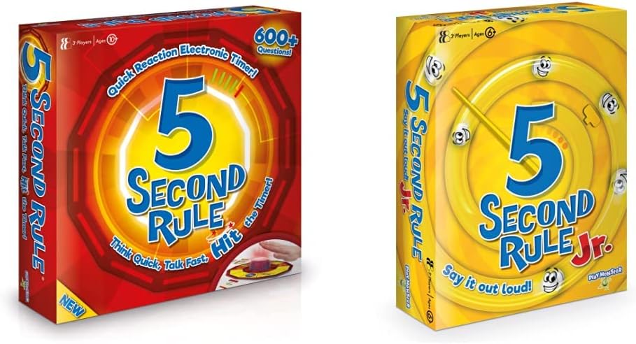 PlayMonster 5 Second Rule GF001 Card Game, Multi & 5 Second Rule Junior Family Game, GF002