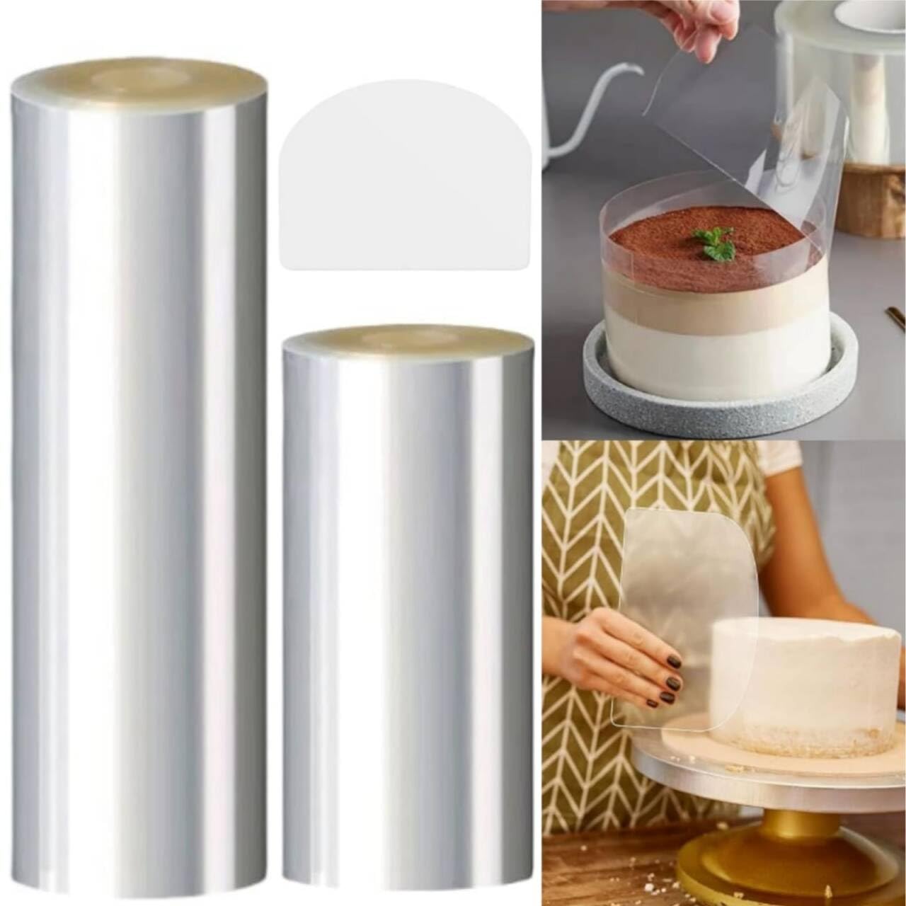 Rouleau Film PP Transparent 8 Cm X 10 M – Collier à Gâteau Rhodoïd Pour Pâtisserie & Mousse – Qualité Alimentaire