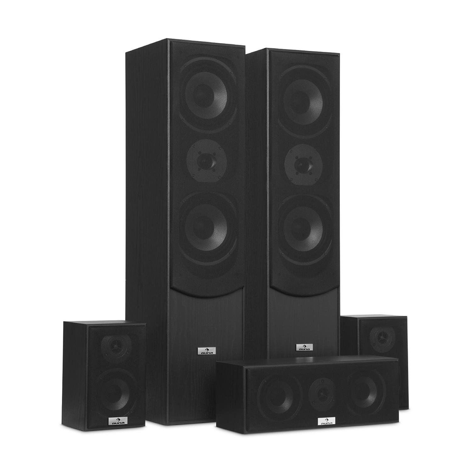 AUNA Kit d'enceintes Home Cinéma 335 Watts RMS Surround Noir