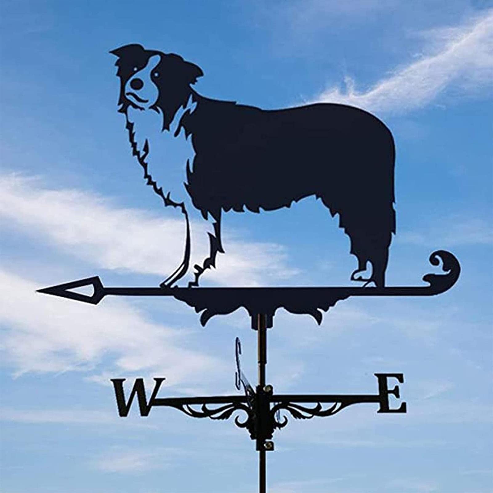 Windwijzer Dier Metaal Weerhaan Vintage Zwarte Windwijzer Duurzame Windrichting Indicator voor Buiten Tuin Dak Paddock Decoratie IJzeren windvaan (O