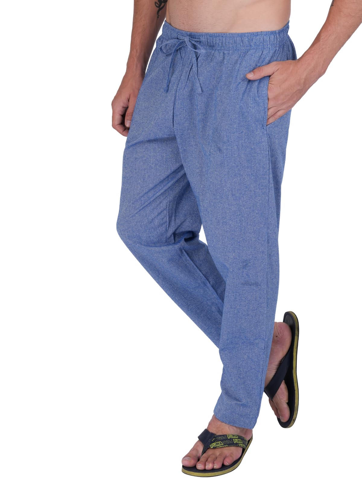 twist Twist99 Mens Denim Regular Fit Casual Wear Waist Plus Size Pyjama (Denim Blue)-picture-32