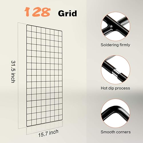 Miniatura 3 de Estante de rejilla para fotos de pared, panel de rejilla para colgar en la pared, panel de rejilla para decoración y almacenamiento, tableros de