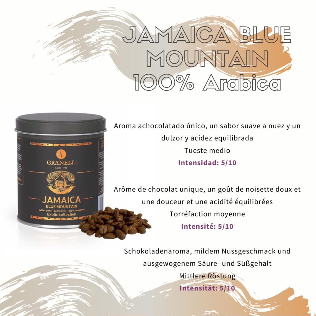 Granell Cafés 1940 Pack Exotic Collection Café en Grano 3 Paquetes | 100% Arábica, Kopi Luwak, Jamaica, Sulawesi