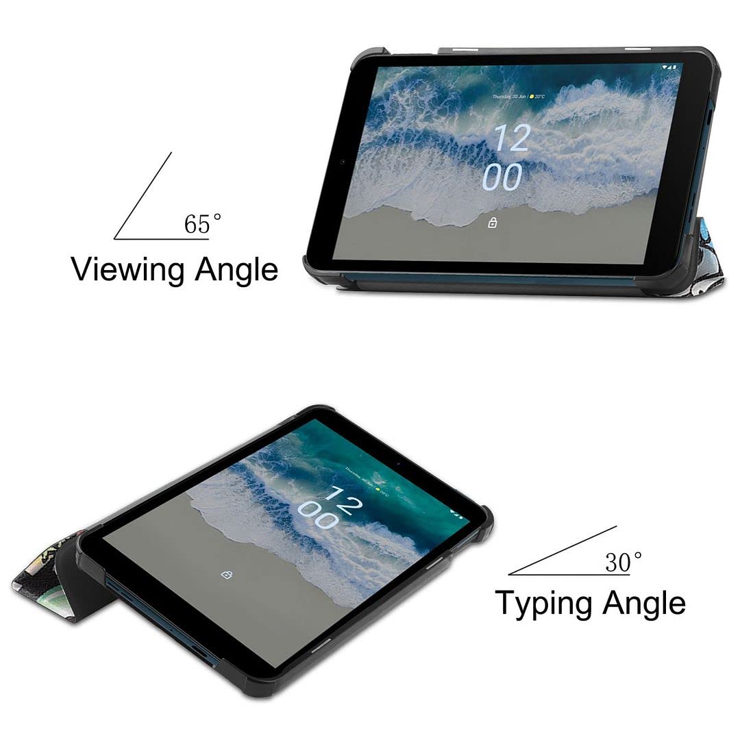 SATURCASE Custodia Per Nokia T10: Fodere In Pelle PU Flip Folio Con Supporto, Sottile E Leggera, Protezione Antiurto (KN-3).