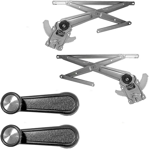 Miniatura 2 de 4 pieza Conjunto de ventana frontal Manual Reguladores & Crank asas Repuestos para Toyota SUV Pickup Truck w/out ventilación ventana 6980235010