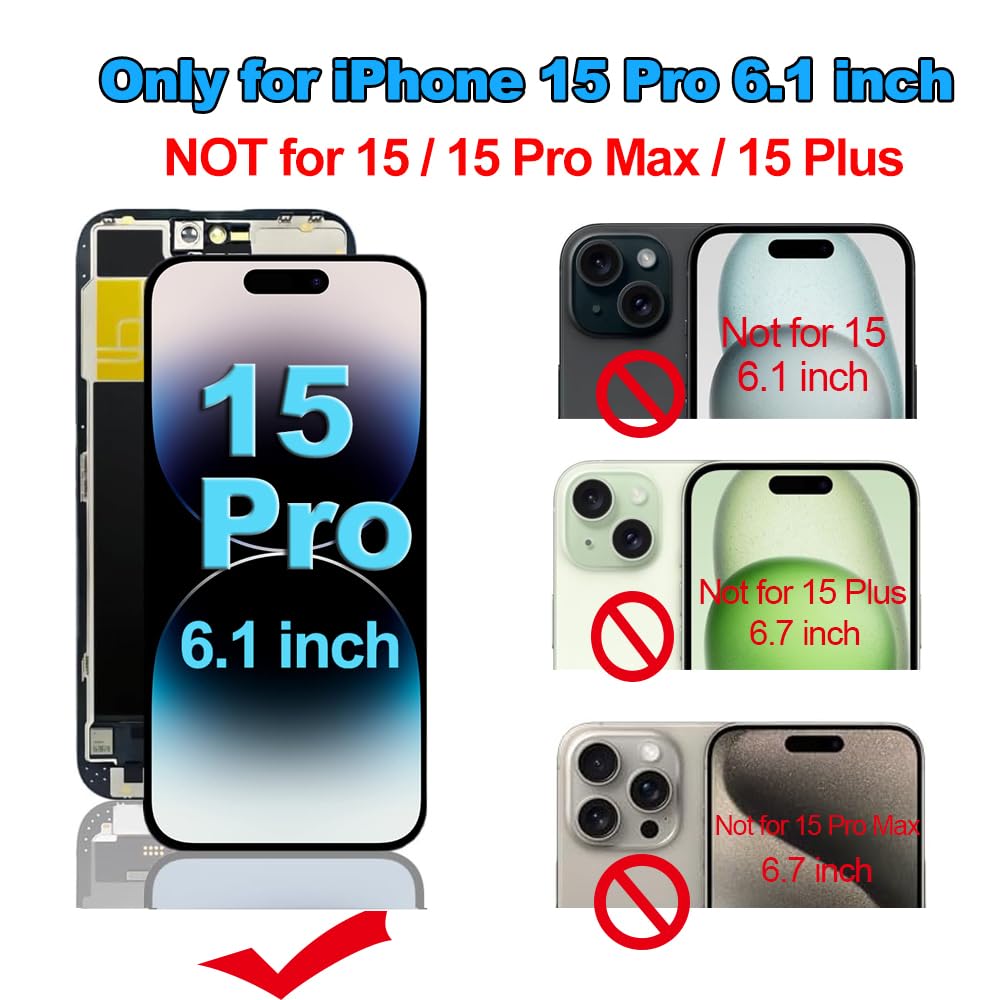 Photo 1 of Fixerman iPhone 15 Pro Screen Replacement 6.1 inch