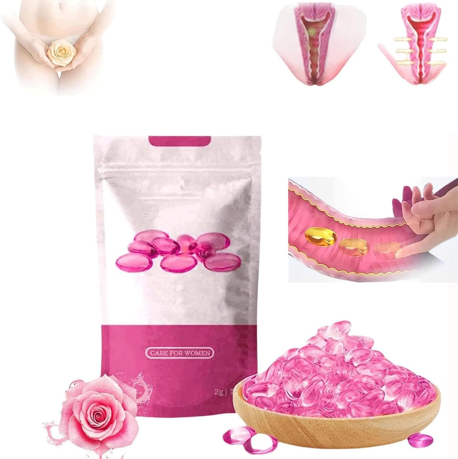 Natural Repair Viginal Capsule,Natural Viginal Gel,Firming Repair & Pink and Tender Natural Capsules,Instant Tightening Capsules,Instant Anti-Itch Products,Stay Clear & Fresh,Removes Odor (1 Box)