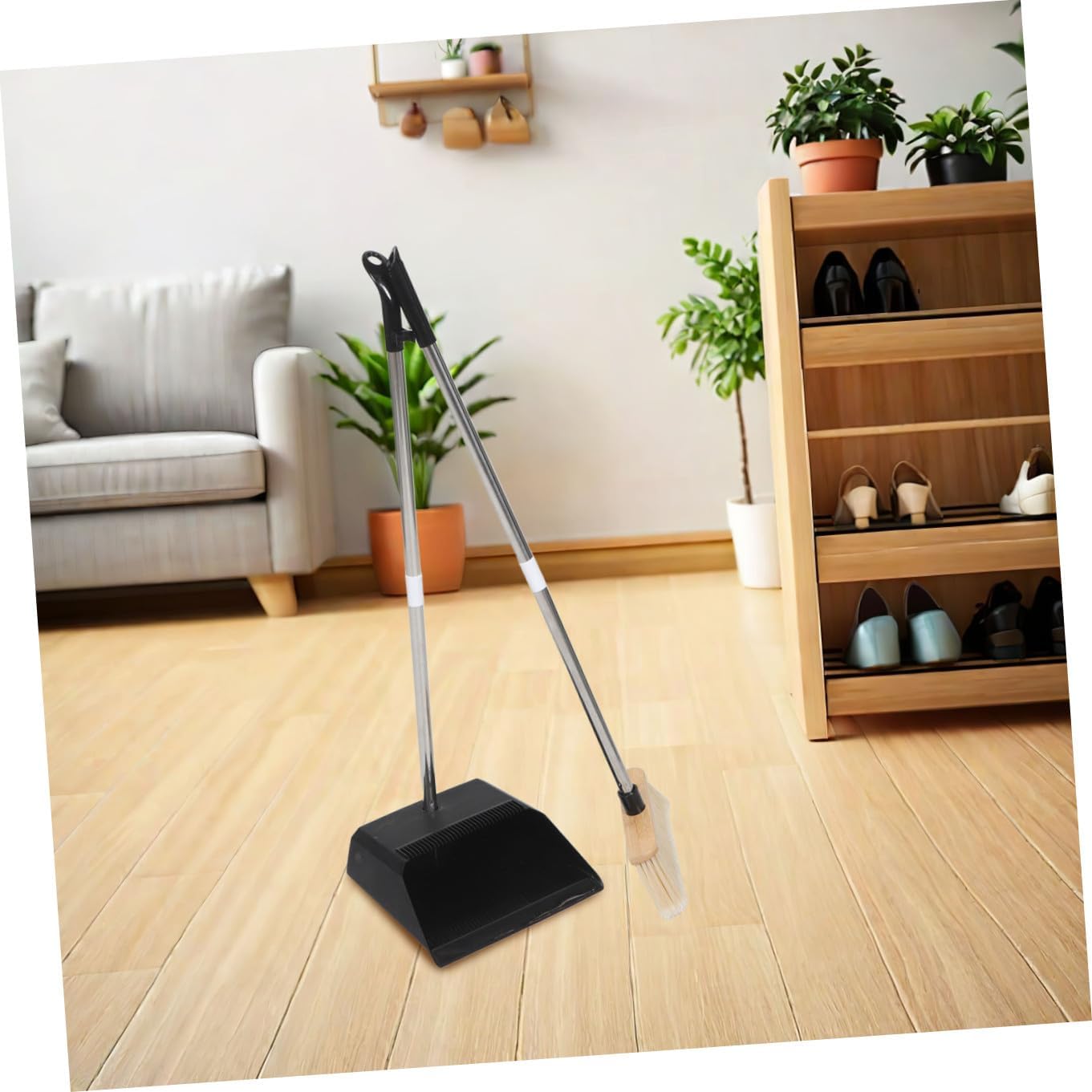 Commercial Dustpan with Comb - Outdoor Indoor for Courtyard Garage Lobby Mall Market Floor Home Kitchen Room Office Pet Hair Rubbish