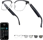 Lunettes intelligentes pour hommes Femmes, Traduction en temps réel - 160+ Langues AI Lunettes avec Bluetooth 6.0, Objectifs photochromiques, haut-parleurs à oreille ouverte, contrôle du toucher, appels mains libres, étude d'affaires sur les voyages