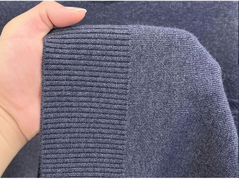 Knitted Long Sleeved Men's Solid Color Semi High Neck Knitted Sweater Casual Daily Sweaters