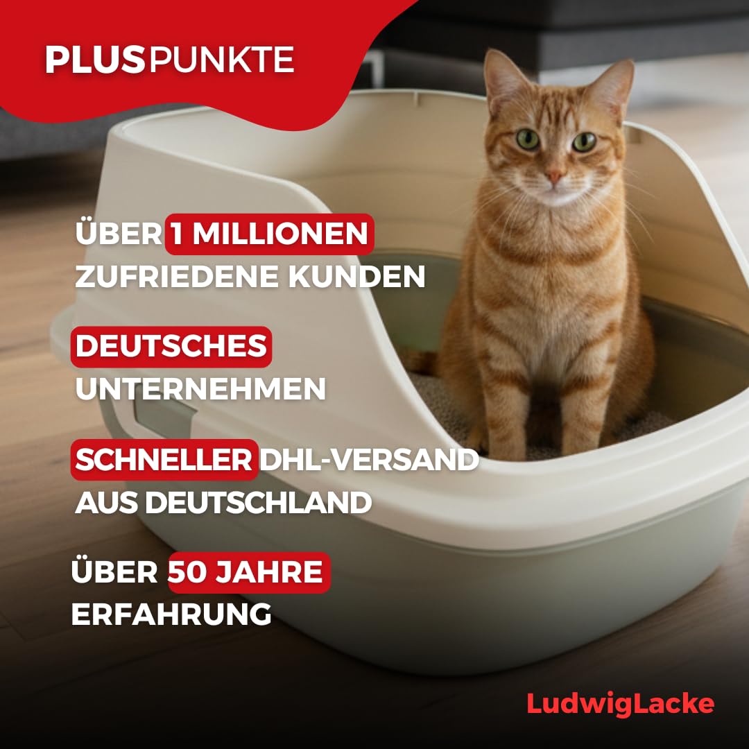 Katzenklo [inkl. Katzenschaufel] – Katzentoilette [offen & freier Einstieg] – Katzenklo aus robustem Kunststoff – Leicht zu reinigen – 26,5 × 47,7 × 38,7 cm