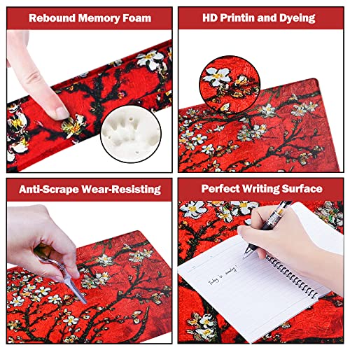 Image of ArtSo Large Gaming Mouse Pad, Keyboard Wrist Rest Pad & Wrist Support Mousepad Set, Stitched Edge, Extended, Non-Slip Base, Memory Foam Desk Mat 4pcs for Office & Home, Red Van Gogh Painting