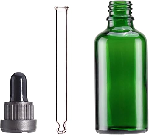 Miniatura 50 de YIZHAO Botella cuentagotas de vidrio negro de 2 onzas, botellas de tintura con cuentagotas de vidrio, para aceites esenciales, aromaterapia