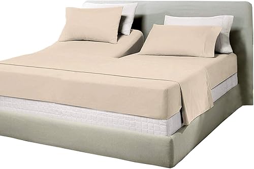 Juego de sábanas de tamaño California King dividido superior para camas ajustables, 1000 hilos, 100% algodón egipcio, 4 piezas, se adapta a