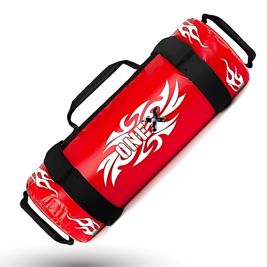 ONEX 1X Fitness Sandbag Weight Training Power Bag, Heavy Duty Weighted Slam Bag with Handles, Ideal for Strength Training, CrossFit, Conditioning, Home Gym Workouts (Red, 25kg)