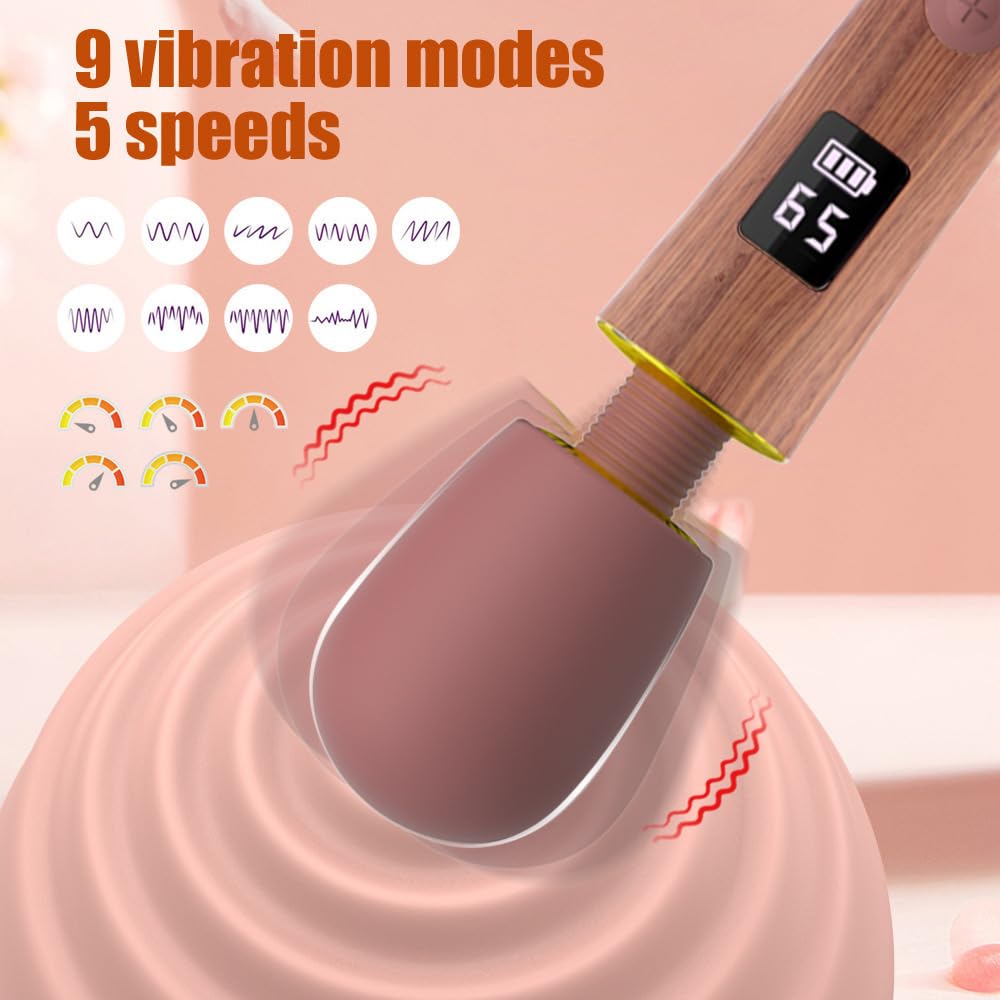 Massagestab Starker Dildo Vibrator Sex Spielzeug für die Frau, Handheld Elektrisch Massagegerät Stab mit 9 Vibrationsmodi und 5 Geschwindigkeitsstufen Paar-Vibratoren Sex Toyset für Woman