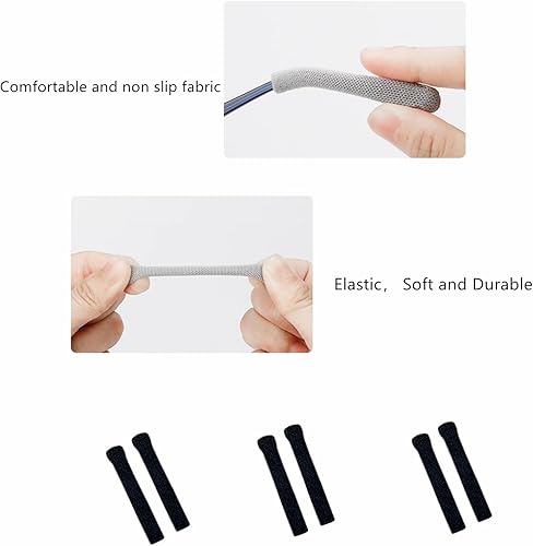 Miniatura 3 de DECKER Antideslizante Gafas Elásticas Temple Tips 3 Pares de Tejer Gafas Suave Cojín de Oído Puños Puntas de Gafas Manga de Oído Calcetín