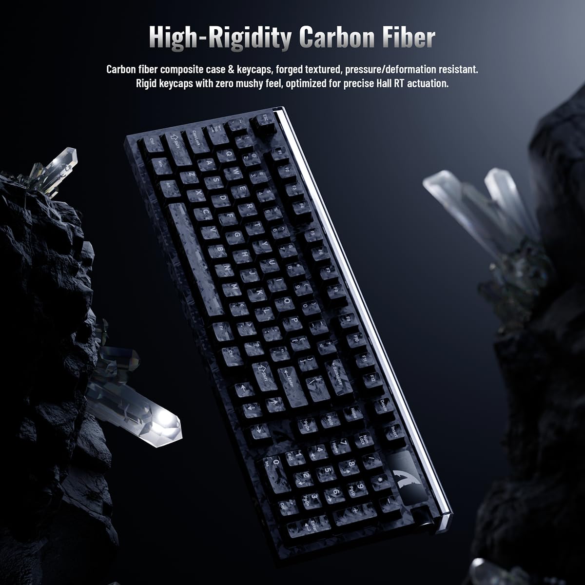 ATTACK SHARK R98 HE Clavier Gaming Magnétique Fibre de Carbone 8K